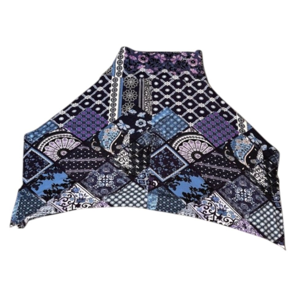 Desigual Patchwork Print Asymmetrical Handkerchie… - image 2